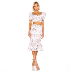 Tularosa Molina Eyelet Floral Embroidered 2 piece set